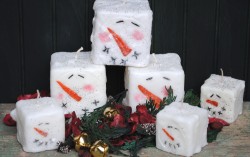 Snowman Cube Candles